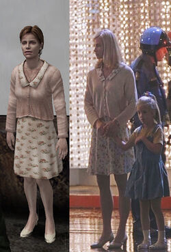 comparison between mary sunderland and a woman from con air, they have the same outfit